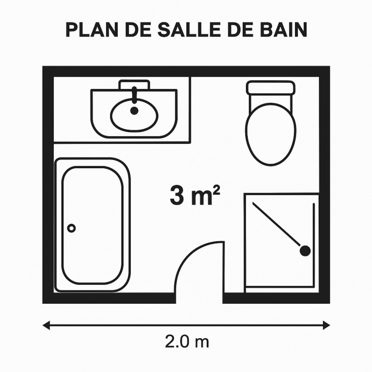 Plan de Salle de Bain 3m²