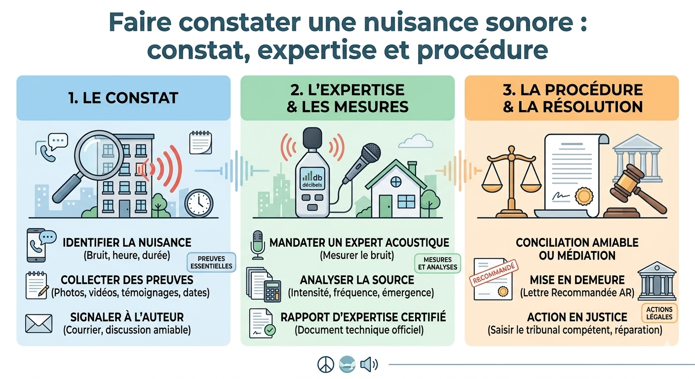 Faire constater une nuisance sonore constat, expertise et procédure