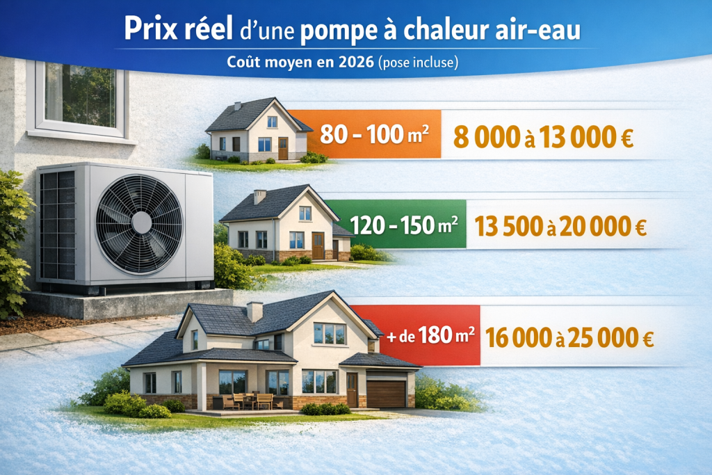 Prix réel d'une pompe à chaleur air-eau.