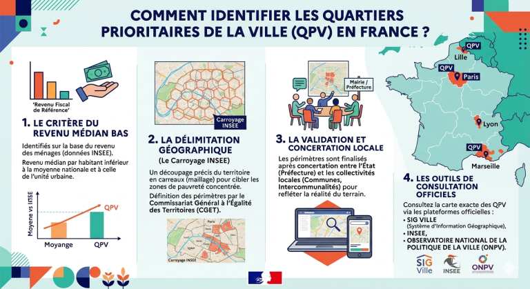 Carte des quartiers prioritaires en France (QPV) : comment les identifier ?