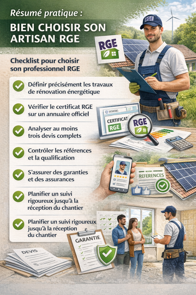 Résumé pratique  bien choisir son artisan RGE